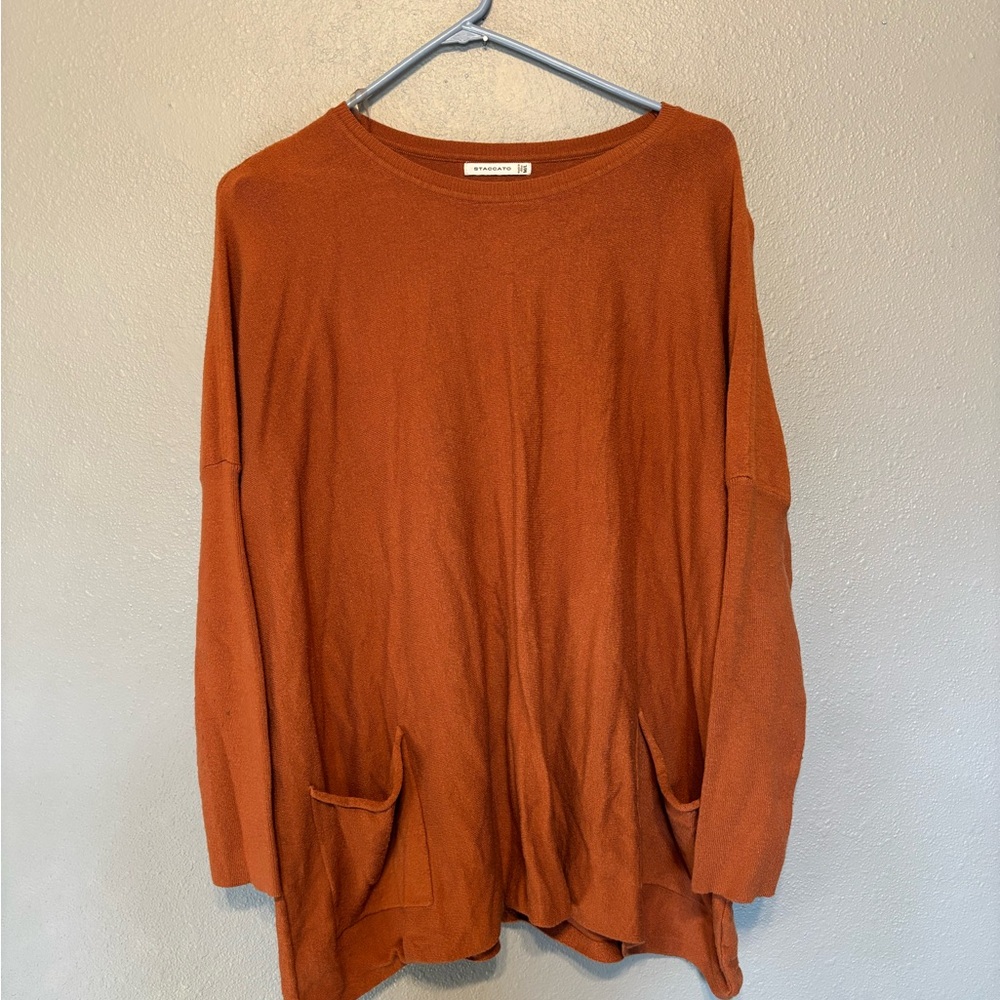 Staccato Rust Orange Long-Sleeve Pocket Tunic